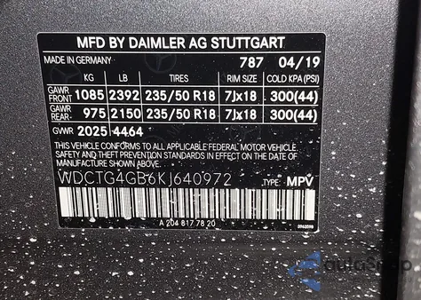 2019 Mercedes-Benz Gla 250 4Matic z USA, uszkodzony, nr VIN WDCTG4GB6KJ640972